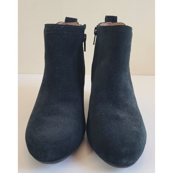 Vionic Women's Parkwood Paloma Black Suede Ankle Booties Boots Size 7 Mint - Picture 1 of 10